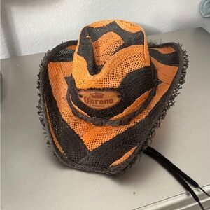 Charley Hats Corona Orange and Black Straw Cowboy Hat